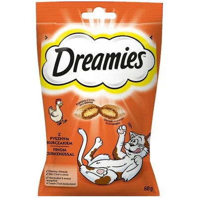 Afbeelding van Catisfactions Dreamies Kip 60gram Katten snack Traktatie snoepjes Krokant vanbuiten Zacht vanbinnen