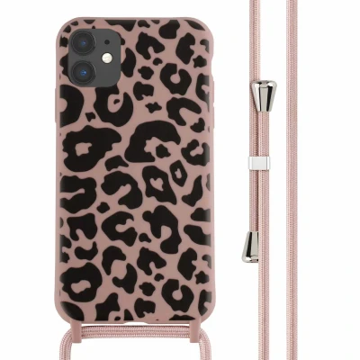 Afbeelding van Apple iPhone 11 Hoesje Siliconen en TPU (zacht) iMoshion Softcase/Koordhoesje/Backcover Roze Telefoonhoesje