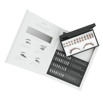Afbeelding van Starter kit wimperextensions in cluster voor zelf verlenging thuis Nanolash complete DIY wimper extensions, valse clusters (Bruin, DIVINE)