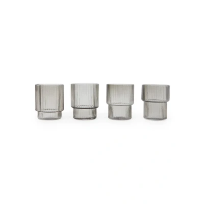 Afbeelding van Ferm LIVING Ripple drinkglas 6 cl set van 4