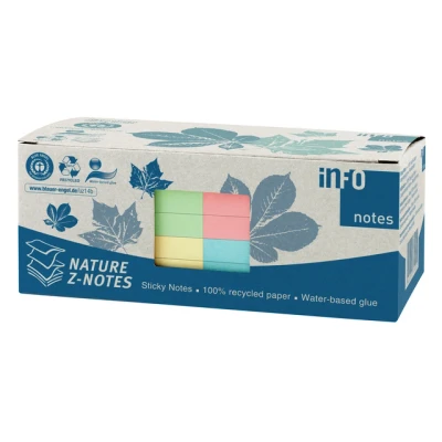 Afbeelding van Info Notes 75x75mm Z ass kleur, nature, doos 12 blokken