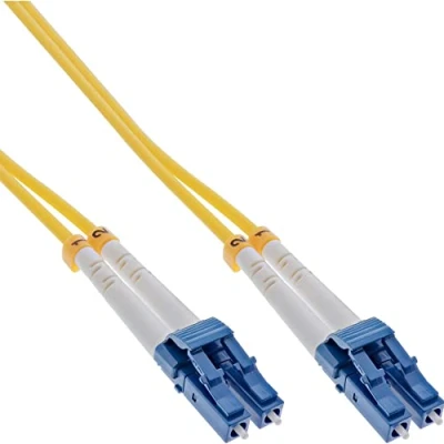 Afbeelding van LC Duplex Optical Fiber Patch kabel Single Mode OS2 geel / LSZH 3 meter InLine