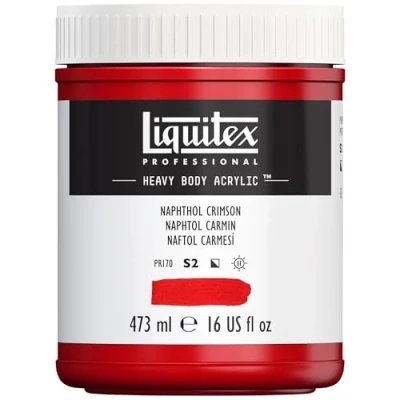 Afbeelding van Liquitex 4412292 Professional Heavy Body acrylverf in kunstenaarskwaliteit met uitstekende lichtechtheid en boterachtige consistentie, 473ml Pot, Naphthol Crimson