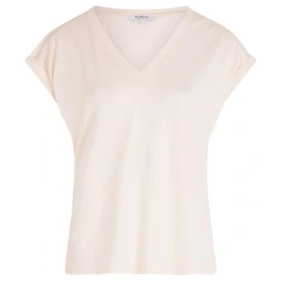 Afbeelding van Morgan Shortsleeved Tshirt basic, Dames, Maat: XS, Ivoire