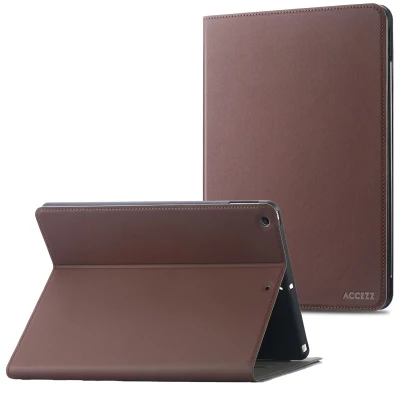 Afbeelding van Apple iPad 10.2 (2020) Hoes: Accezz Classic Tablet Case Bookcase Bruin Siliconen En TPU (zacht) Hoezen