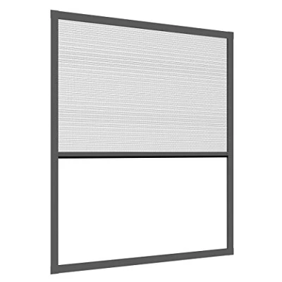 Afbeelding van Windhager Expert 03243 Plissé venster Ultra Flat, insectenbescherming voor ramen, vliegengaas, muggenbescherming, zelfbouwpakket 100 x 120 cm, antraciet