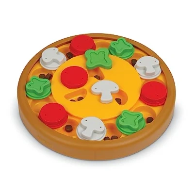 Afbeelding van BrightKins Pizza Party Treat Puzzel, interactief speelgoed voor honden, antislip traktatiedispenser, hondenspeelgoed mentale stimulatie en langzame voeding, 1 stuk