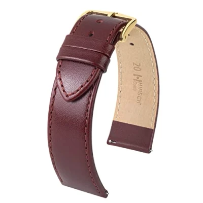 Afbeelding van Hirsh Horlogeband Osiris Wijnrood Leer 14mm