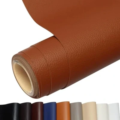 Afbeelding van Kunstlederen patch, zelfklevend, lederen reparatiepatch, reparatieband voor leer, banken, handtassen, jassen, autostoelen, meubels (lichtbruin, 60 x 200 cm)