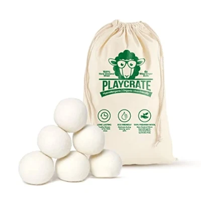 Afbeelding van Wollen Tumble Dryer Balls 6 Pack Organische Wasverzachter voor de Wasmachine Verkort Droogtijd, Vermindert Kreukels &amp; Statische Oplading 100% Hypoallergene Nieuw Zeelandse Wol Droger_Ball_6
