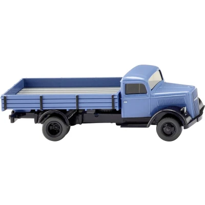 Afbeelding van Wiking 084007 H0 Platformvrachtwagen Opel Lightning Verre Blauw Miniatuur Model Spoor HO 1:87 Geen speelgoed!