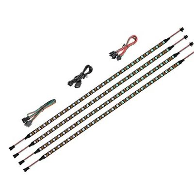 Afbeelding van BTF LIGHTING LED RGB PC Light strip 4 stuks 19 inch individueel adresseerbare voor 5V 3 pins headers Asus Aura, Asrock Led, Gigabyte Fusion