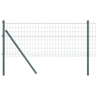 Afbeelding van vidaXL Euro Schutting met 13 Palen 0.4x50 m Gegalvaniseerd Staal Groen