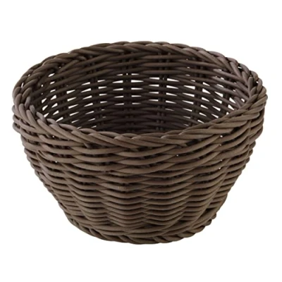 Afbeelding van APS &quot;Profi Line&quot; ronde mand, donkerbruine rieten polypropyleen Ø 16 cm, hoogte 8 cm