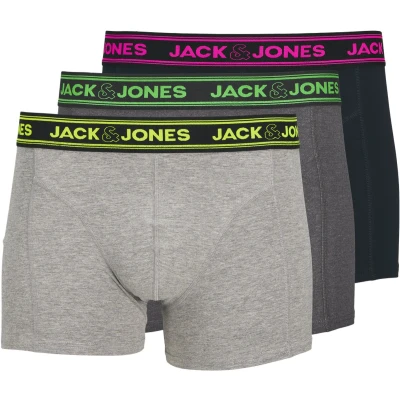 Afbeelding van Jack &amp; Jones Jacethan Solid 3 PACK Onderbroeken, Heren, Maat: Medium, Dark grey melange/navy blazer/light melange
