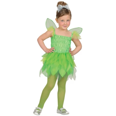 Afbeelding van Widmann Elfen Feeen &amp; Fantasy Kostuum Groene Pixie Huiself Sanne Meisje Groen Maat 104 Carnavalskleding Verkleedkleding