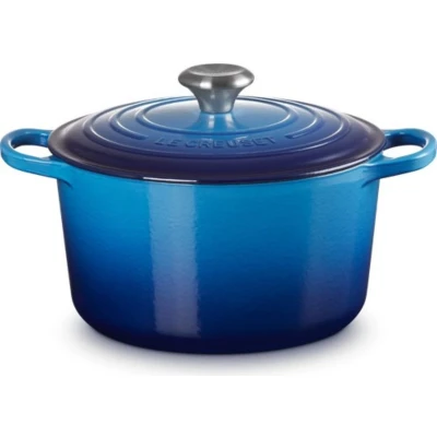 Afbeelding van Le Creuset Hoge Braad /Stoofpan Signature Rond 24cm 5l Azure Gietijzer