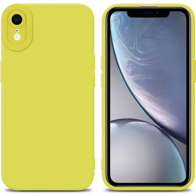 Afbeelding van Cadorabo Hoesje geschikt voor Apple iPhone XR in FLUID GEEL Beschermhoes TPU silicone Cover Case