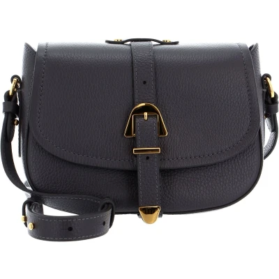 Afbeelding van Coccinelle Leren Handtas Schoudertas Magalu Handbag Grained Leather Ardesia Donkergrijs