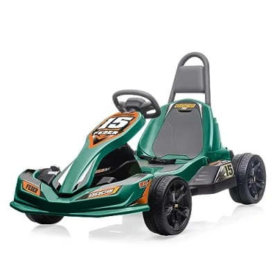 Afbeelding van FEBER GO Kart 12 V, Formule 1 kinderauto, groen, sportstijl, met 2 versnellingen en snelheid tussen 3 5 km/u, veilig voor jongens meisjes van tot jaar, beroemd (FEN15000)