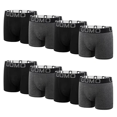 Afbeelding van L&amp;K set van 8 of 12 boxershorts voor heren, katoen, met voordeelverpakking, maten M 5XL, zwart, meerkleurig, comfortabele pasvorm, zonder kriebelende etiketten, 1119, 1117 g 8, L