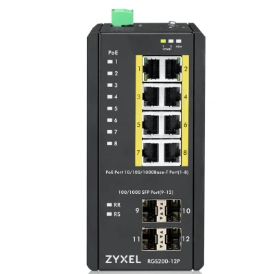 Afbeelding van Zyxel RGS200 12P Managed L2 Gigabit Ethernet (10/100/1000) Power over