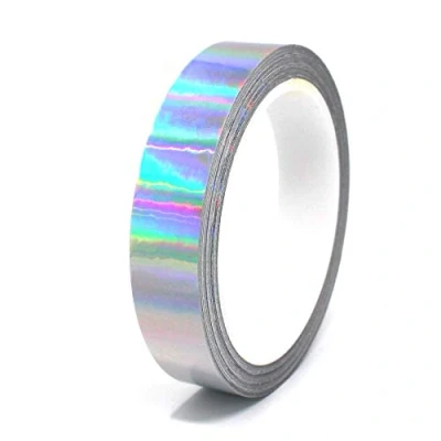 Afbeelding van 10 meter Hologram decoratieve Strips Crafting meubels auto motorfiets modelbouw Deco zelfklevende DIY waterdicht (20mm breedte, zilver)