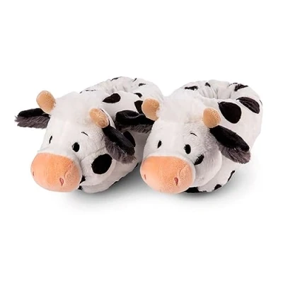 Afbeelding van Pantoffel koe Cowluna maat (L) 38 41 wit Duurzame warme knuffelpantoffels voor jongens en meisjes dierenschoenen met antislipzolen pantoffels