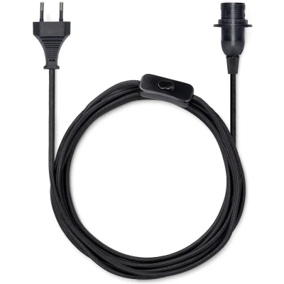 Afbeelding van kwmobile E14 lampfitting met schakelaar fitting 3,5m voedingskabel schroefring Voor hanglamp, wandlamp of nachtlampje Zwart