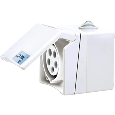Afbeelding van SIROX® CEE opbouwstopcontact, 5 polig, 400 V, 6 h stroomsterkte 16 A, kleur verkeerswit
