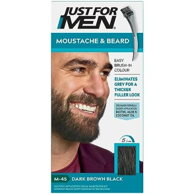 Afbeelding van Just For Men Baard en snorverf, donkerbruin, elimineert grijs haar zorgt voor een dikkere volledigere look, M45