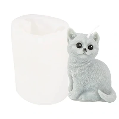 Afbeelding van JS MOLD siliconen vorm dieren 3D, kattenvorm zeepgietvorm, dier gietvormen siliconen, hond kaars vorm, epoxyhars vormen voor cake, zeep, fondant taart decoratie (7#)
