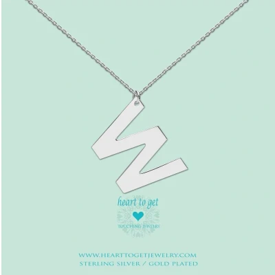 Afbeelding van Heart to Get Big Initial letter W Ketting LB164INW16S
