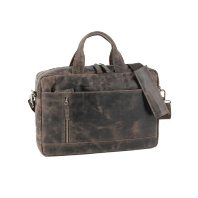 Afbeelding van Juscha Ju 48211 Laptop Aktetas Roberto Romano Palermo Bruin, Echt Leer 28X41X8Cm