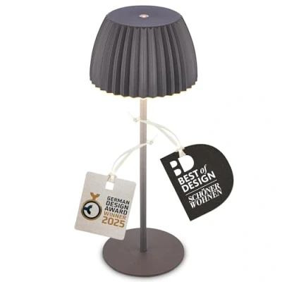 Afbeelding van Briloner LED tafellamp Brilo unplugged Riffle, antraciet