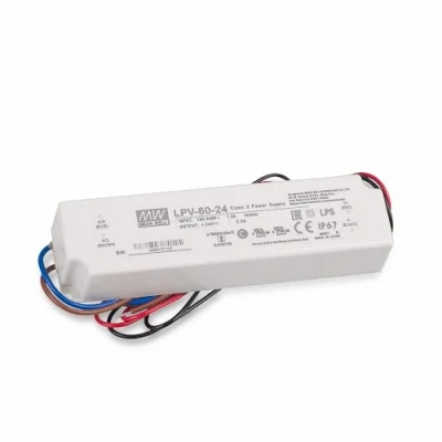 Afbeelding van Mean Well schakelende voeding voor ledverlichting, transformator van het merk Well, lLPV 60 24, 24V, 2,5A, 60W, IP67