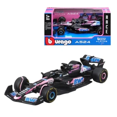 Afbeelding van Bburago BWT Alpine A524 Esteban Ocon #31 2024 Realistische schaal 1:43 modelauto, bestuurd door Ocon, officiële Renault licentie, aanbevolen leeftijd 3 + jaar