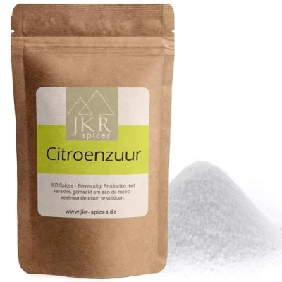 Afbeelding van JKR Spices® 500 g citroenzuurpoeder, levensmiddelenkwaliteit, E330, citroenzuur als zuurmiddel en conserveermiddel voor koken bakken, ontkalker of allesreiniger (500 GR)