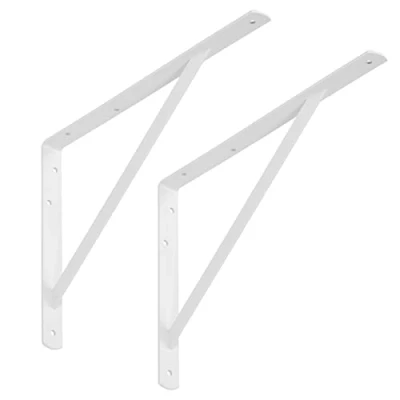 Afbeelding van SOTECH set van 2 Plankdragers (400 x 275 30 mm, wit, poedercoating), kapstokdrager met dwarsbalk voor stabilisatie.