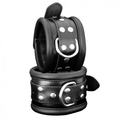 Afbeelding van Zwarte handboeien met studs