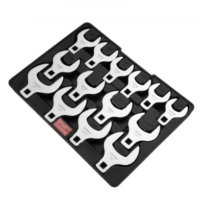 Afbeelding van VEVOR Crowfoot sleutelset, 1/2&quot; aandrijving, 14 delig, SAE (1 1/16&quot; 2&quot;) sleutelset met opbergvak, 40CR materiaal lasergegraveerde maatmarkering, voor mechanisch onderhoud