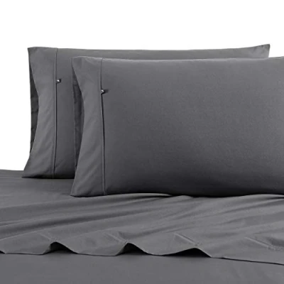 Afbeelding van Nautica Beddengoedset voor kingsize bedden, katoen perkal, fris en koel, licht ademend (walvisgrijs, kingsize)