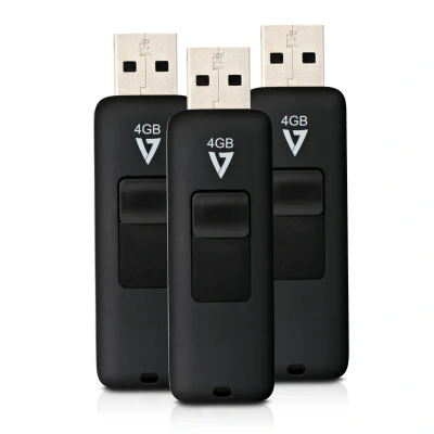 Afbeelding van Micro SD geheugenkaart met adapter V7 VF24GAR 3PK 3E Zwart 4 GB