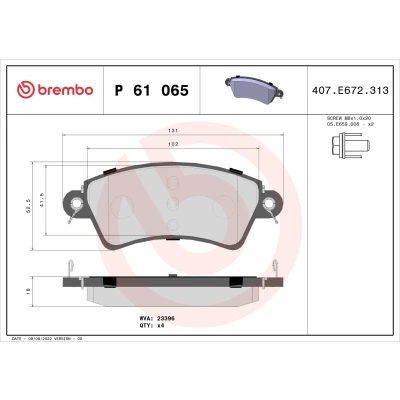 Afbeelding van Brembo Remblokset P 61 065