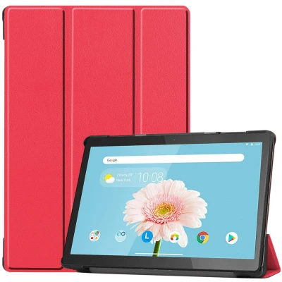 Afbeelding van Lenovo Tab M10 Hoes: iMoshion Trifold Bookcase Rood Kunstleder Tablet Hoezen