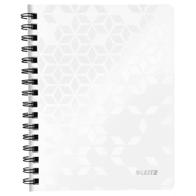 Afbeelding van Notitieboek Leitz WOW A5 lijn spiraal PP wit