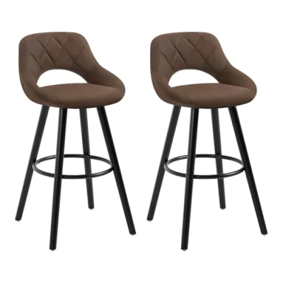 Afbeelding van WOLTU BH291dbr 2 Barkrukken set van met Rugleuning,Barstoelen modern in Technologie stof,Donkerbruin