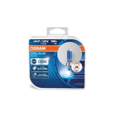 Afbeelding van Osram Halogeenlamp H7 12V 80W Wit/IJsblauw 5500K Intens Cool Blue Boost Set 2 stuks