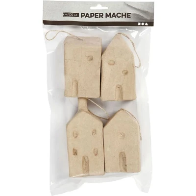 Afbeelding van Creativ Company Huisjes van Papiermache, 4st.
