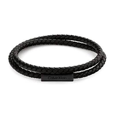 Afbeelding van Calvin Klein Brushed Double Wrapped Bracelet Armband, Heren, Maat: One Size, Black